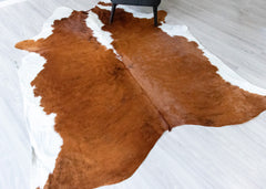 Medium White Spine Belly Brindle Cowhide Rug (Size: 240 X 200 CM) CHR1913