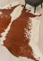 Hereford Brown And White Cowhide Rug (Size: 240 x 210 CM) CHR1918