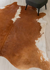 Hereford Brown And White Cowhide Rug (Size: 240 x 210 CM) CHR1930