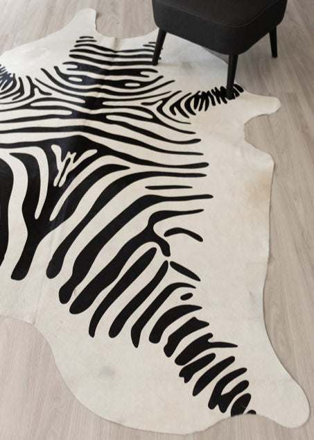 printed zebra cowhide rug in Australia
