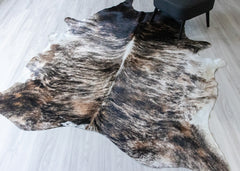 Dark Brindle Cowhide Rug (Size: 250 x 200 CM)