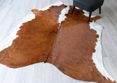 Medium White Spine Belly Brindle Cowhide Rug (Size: 240 X 200 CM) CHR1913