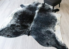 Salt Pepper Black & White Cowhide Rug (Size: 240 X 220 CM) CHR1920