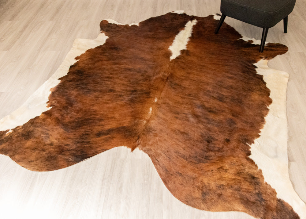 Medium White Spine Belly Brindle Cowhide Rug (Size: 250 X 210 CM) CHR1921