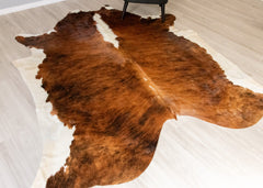 Medium White Spine Belly Brindle Cowhide Rug (Size: 250 X 210 CM) CHR1921