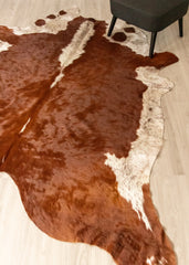 Hereford Brown And White Cowhide Rug (Size: 250 x 220 CM) CHR1927