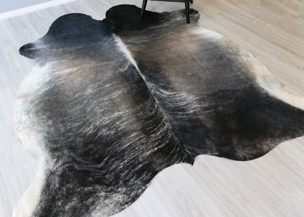 grey brindle cowskin rug