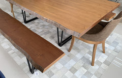 Light Grey Block Cowhide Patchwork Rug